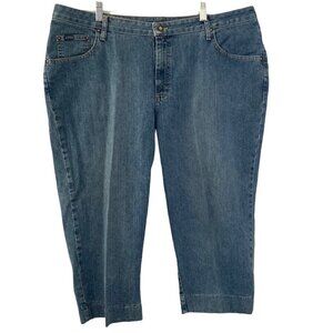 Riders Jeans Capris Womens Plus Size 22W Stretch Medium Wash